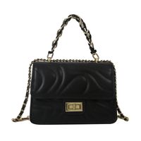 Women's Pu Leather Solid Color Streetwear Square Lock Clasp Handbag sku image 3