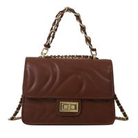 Women's Pu Leather Solid Color Streetwear Square Lock Clasp Handbag sku image 4