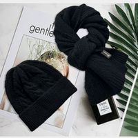 Unisex Classic Style Stripe Knit Scarf Hat 2 Pieces sku image 5