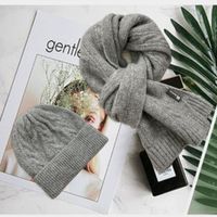 Unisex Classic Style Stripe Knit Scarf Hat 2 Pieces sku image 2