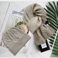 Unisex Classic Style Stripe Knit Scarf Hat 2 Pieces sku image 6