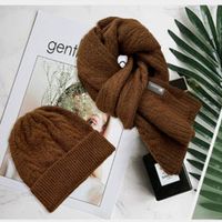Unisex Classic Style Stripe Knit Scarf Hat 2 Pieces sku image 4