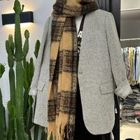 Women's Casual Basic Plaid Polyester Scarf main image 4