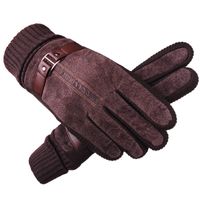 Men's British Style Streetwear Solid Color Gloves 1 Set sku image 3