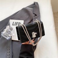 Women's Pu Leather Solid Color Streetwear Square Lock Clasp Shoulder Bag sku image 5