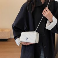 Women's Pu Leather Solid Color Streetwear Square Lock Clasp Shoulder Bag main image 4