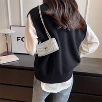 Women's Pu Leather Solid Color Streetwear Square Lock Clasp Shoulder Bag main image 2