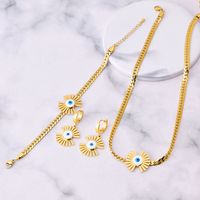 304 Stainless Steel 18K Gold Plated Vintage Style Plating Devil's Eye Jewelry Set main image 1