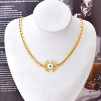 304 Stainless Steel 18K Gold Plated Vintage Style Plating Devil's Eye Jewelry Set main image 4