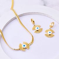 304 Stainless Steel 18K Gold Plated Vintage Style Plating Devil's Eye Jewelry Set sku image 5