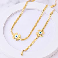 304 Stainless Steel 18K Gold Plated Vintage Style Plating Devil's Eye Jewelry Set main image 3