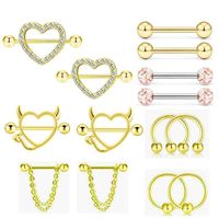 Retro Circle Heart Shape Stainless Steel Plating Belly Ring sku image 2