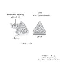 1 Pair Hip-hop Triangle Plating Inlay Copper Zircon Ear Studs main image 3