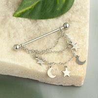 1 Piece Simple Style Star Moon Plating Stainless Steel Ear Studs main image 2