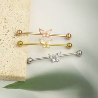 1 Piece Simple Style Butterfly Plating Stainless Steel Ear Studs main image 2