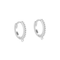 1 Pair Simple Style Color Block Plating Inlay Sterling Silver Zircon Hoop Earrings sku image 1