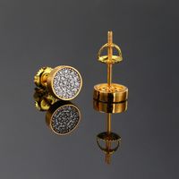 1 Pair Vintage Style Geometric Color Block Plating Inlay Copper Zircon Gold Plated Ear Studs main image 3