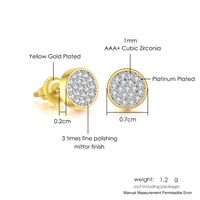 1 Pair Vintage Style Geometric Color Block Plating Inlay Copper Zircon Gold Plated Ear Studs main image 2