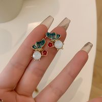 1 Pair Elegant Lady Butterfly Inlay Alloy Artificial Rhinestones Gold Plated Ear Studs main image 6