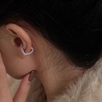 1 Piece Simple Style Solid Color Plating Inlay Copper Zircon Ear Cuffs main image 5