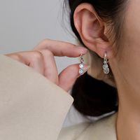 1 Pair Simple Style Commute Solid Color Inlay Sterling Silver Zircon Drop Earrings main image 4