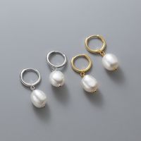 1 Pair Casual Elegant Round Sterling Silver Drop Earrings sku image 3