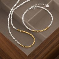 Koreanische Art Geometrisch Sterling Silber Armbänder Halskette main image 1
