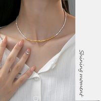 Koreanische Art Geometrisch Sterling Silber Armbänder Halskette main image 3