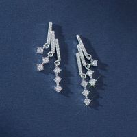 1 Pair Simple Style Solid Color Inlay Sterling Silver Zircon Ear Studs sku image 1