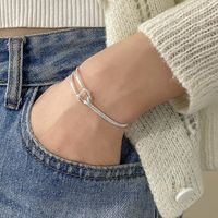 Simple Style Classic Style Solid Color Sterling Silver Plating Gold Plated Bracelets main image 5