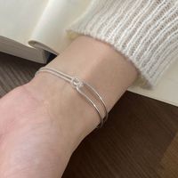 Simple Style Classic Style Solid Color Sterling Silver Plating Gold Plated Bracelets main image 3
