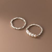 Simple Style Classic Style Solid Color Sterling Silver Beaded Rings main image 1
