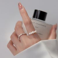 Simple Style Classic Style Solid Color Sterling Silver Beaded Rings main image 5