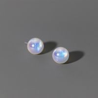 1 Pair Simple Style Round Artificial Pearl Sterling Silver Ear Studs main image 5
