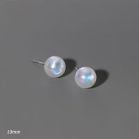 1 Pair Simple Style Round Artificial Pearl Sterling Silver Ear Studs sku image 3