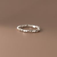 Simple Style Classic Style Solid Color Sterling Silver Beaded Rings sku image 1