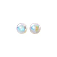 1 Pair Simple Style Round Artificial Pearl Sterling Silver Ear Studs main image 3
