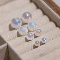 1 Pair Simple Style Round Artificial Pearl Sterling Silver Ear Studs main image 1
