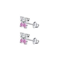 1 Pair Simple Style Cross Star Butterfly Plating Inlay Stainless Steel Zircon Ear Studs main image 5