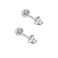 1 Pair Simple Style Cross Star Butterfly Plating Inlay Stainless Steel Zircon Ear Studs sku image 4