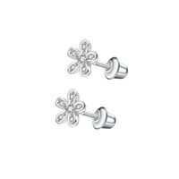 1 Pair Simple Style Cross Star Butterfly Plating Inlay Stainless Steel Zircon Ear Studs main image 2