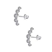 1 Pair Simple Style Cross Star Butterfly Plating Inlay Stainless Steel Zircon Ear Studs sku image 7