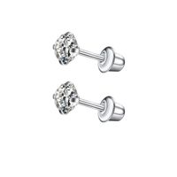 1 Pair Simple Style Cross Star Butterfly Plating Inlay Stainless Steel Zircon Ear Studs sku image 3