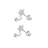 1 Pair Simple Style Cross Star Butterfly Plating Inlay Stainless Steel Zircon Ear Studs sku image 17