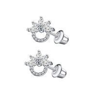 1 Pair Simple Style Cross Star Butterfly Plating Inlay Stainless Steel Zircon Ear Studs sku image 21