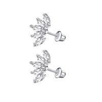 1 Pair Simple Style Cross Star Butterfly Plating Inlay Stainless Steel Zircon Ear Studs sku image 18