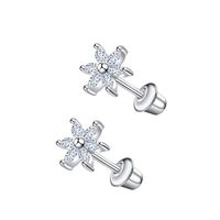 1 Pair Simple Style Cross Star Butterfly Plating Inlay Stainless Steel Zircon Ear Studs sku image 19