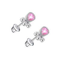 1 Pair Simple Style Cross Star Butterfly Plating Inlay Stainless Steel Zircon Ear Studs sku image 16