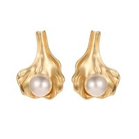 New Fashion Hollow Simple Geometric Freshwater Pearl Metal Earrings sku image 31