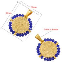 Wholesale Hip-Hop Retro Round Virgin Mary Copper Plating Inlay Carving 18K Gold Plated Zircon main image 2